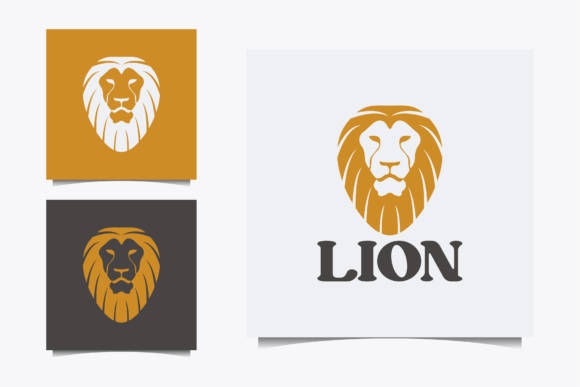 Download Lion Head Logo Design with Classic Style - Design Collection