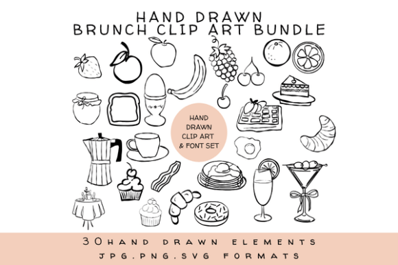 Download Whimsical Brunch Clipart Illustrations - Brunch clipart Collection