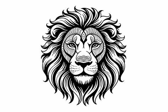 Download Tribal Lion Head SVG Design - Design Collection