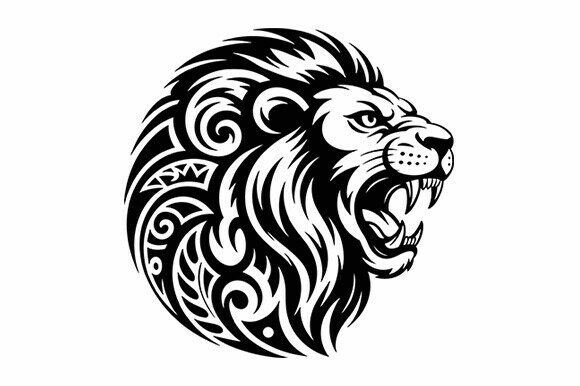 Download Tribal Lion Head SVG Design - Design Collection