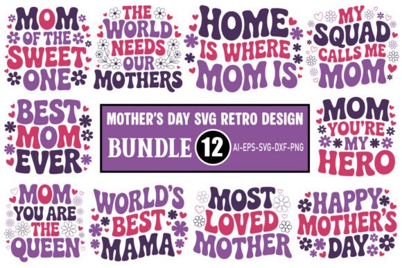 Download Mother's Day Retro SVG Design Bundle - Design Collection