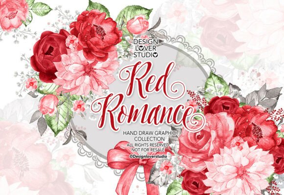 Download Watercolor RED ROMANCE Design, Spring - Design Collection