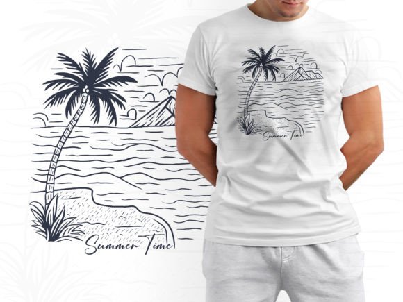 Download Summer Time Line Art T Shirt Design - Design Collection