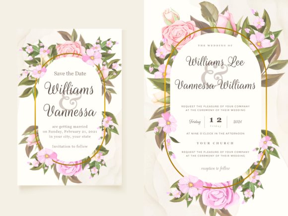 Download Elegant Wedding Invitation FLoral Design - Design Collection