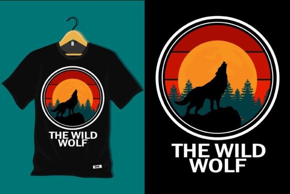 Download The Wild Wolf Retro T Shirt Design - Design Collection