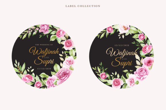 Download Watercolor Rose Label Design - Design Collection