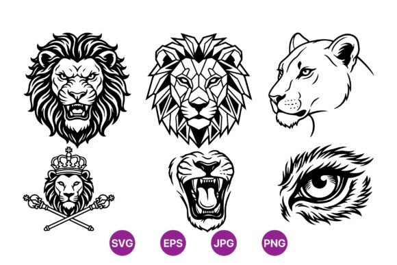 Download Majestic Lion Head SVG Designs - Design Collection