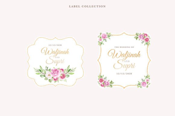 Download Watercolor Rose Label Design - Design Collection