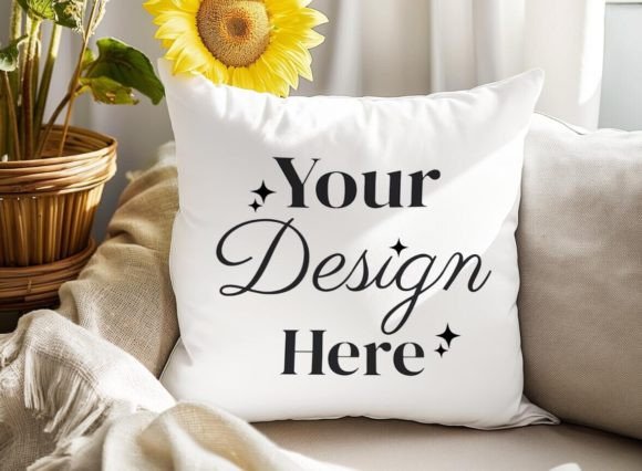 Download Home Living Room Pillow Mockup Sunflower - Home living Collection